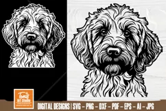 Goldendoodle Svg, Dog Silhouette, Cute Puppy Svg, Dog Face Product Image 1