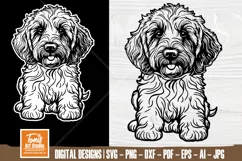 Goldendoodle Svg, Dog Silhouette, Cute Puppy Svg, Dog Face Product Image 1