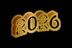 Golden 2026 new year text number logo isolated Product Image 2