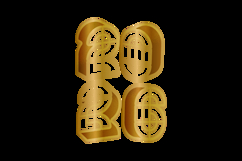 Golden 2026 new year text number logo vector Product Image 2
