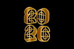 Golden 2026 new year text number logo vector Product Image 2