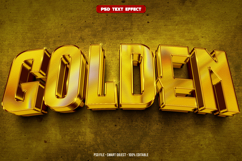 Golden 3D editable text effect Product Image 1