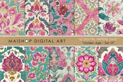 Boho Oriental Seamless Damask Floral Backgrounds Product Image 1