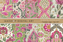 Vintage Ornate Damask Floral Digital Paper Set 05 Product Image 1