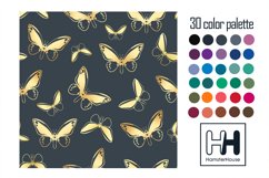 Golden butterflies pattern seamless digital paper pack Product Image 2