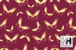 Golden butterflies pattern seamless digital paper pack Product Image 3