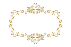 Golden calligraphic vintage frame element baroque isolated Product Image 1