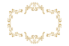 Golden calligraphic vintage frame element baroque vector Product Image 1