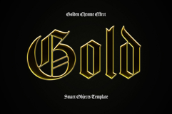 Golden Chrome Text &amp; Logo Effect Product Image 1