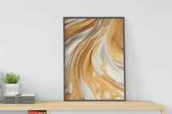 Abstract Oil Painting Wall ArtGolden Foil Brush Strokes Art Product Image 2