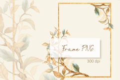 Hand-Drawn Golden Frame with Autumn Leaves PNG Product Image 2