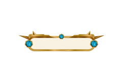 Golden frame with blue diamond for game ui design Product Image 1