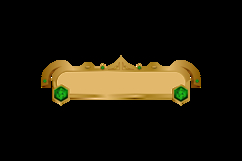 Golden frame with green diamond for game ui design Product Image 2