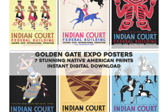 7 Vintage Native American Graphic Posters Restored Images Product Image 1