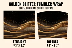 Black And Gold Glitter Tumbler Wrap, Glitter Tumbler Wrap Product Image 2