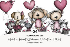 Golden Heart Delivery Valentine PNG Product Image 1