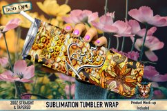 Close-up of peekaboo glitter accents on golden honeycomb tumbler design