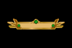 Golden hud frame with green diamond for game ui asset design Product Image 2