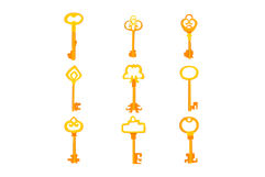 golden key set cartoon Product Image 1