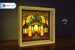 Golden Lanterns of Ramadan 3D Light Box - Lanterns 3D SVG Product Image 2