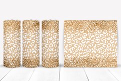 Golden Leopard Glitter Tumbler Sublimation I 20 Oz Tumbler Wrap PNG