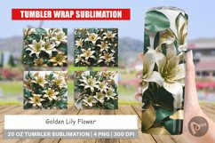 Tumbler Sublimation Wrap Golden Lily Flower Product Image 1
