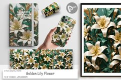 Digital Paper Golden Lily Flower Product Image 1