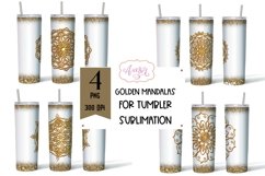 Golden Mandala Tumbler Wrap for Sublimation BUNDLE Product Image 1