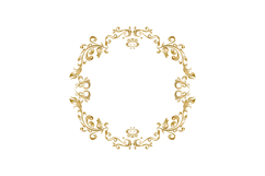 Golden ornament floral frame decoration baroque element conc Product Image 1