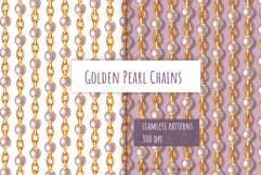 2 Golden Pearl Chains Seamless Digital Paper Pack Product Image 1