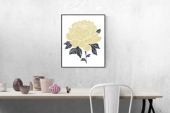 Wall picture decorated with golden peony