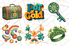 Rainbows and Gold PNG Clipart, St. Patrick’s Day Treasures Product Image 2