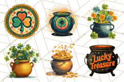 Retro St Patricks PNG Clipart, Vintage Shamrock Rainbow Product Image 2