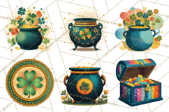 Retro St Patricks PNG Clipart, Vintage Shamrock Rainbow Product Image 5