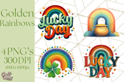 Rainbows and Gold PNG Clipart, St. Patrick’s Day Treasures Product Image 1