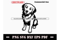 Golden Retriever Dog Begging Design SVG PNG DXF EPS PDF Product Image 1
