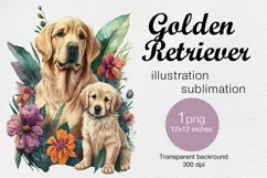 Golden Retriever t-shirt sublimation print design png Product Image 1