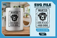 Golden Retriever 1 - Animal Head Wanted Poster SVG Product Image 1