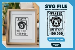 Golden Retriever 1 - Animal Head Wanted Poster SVG Product Image 4