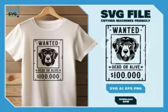 Golden Retriever 1 - Animal Head Wanted Poster SVG Product Image 5
