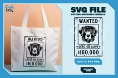 Golden Retriever 1 - Animal Head Wanted Poster SVG Product Image 9
