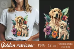 Golden Retriever t-shirt sublimation print design png Product Image 2