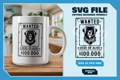 Golden Retriever 2 - Animal Head Wanted Poster SVG Product Image 4