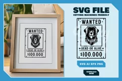 Golden Retriever 2 - Animal Head Wanted Poster SVG Product Image 5