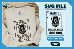Golden Retriever 2 - Animal Head Wanted Poster SVG Product Image 7