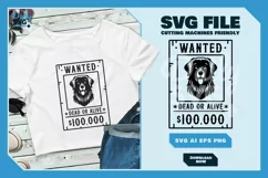 Golden Retriever 2 - Animal Head Wanted Poster SVG Product Image 1