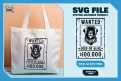 Golden Retriever 2 - Animal Head Wanted Poster SVG Product Image 9