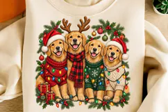 Christmas Golden Retriever Dogs PNG | Festive Sweaters Png Product Image 1