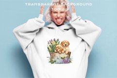 Golden Retriever Cute Puppy Baby Dog Animals Clipart PNG Watercolor  Transparent Print for invitation t-shirt designs sublimation kids printable digital