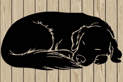 Golden retriever dog stencil silhouette SVG Product Image 1